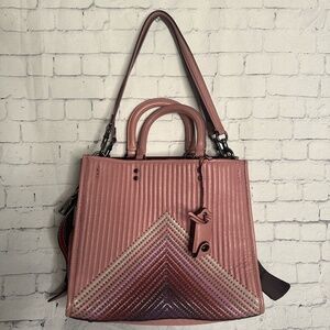 Coach 1941 Rouge 31 Bag Colorblock Quilting &  Rivets in Dusty Rose Multi